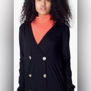 American Apparel Women’s Black Double Breasted Cardigan Preppy Academia. Size M